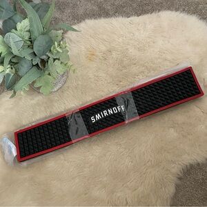 3 PACK SMIRNOFF VODKA RUBBER RAIL BAR MAT RUNNER 21 X 3 1/2 INCHES NEW